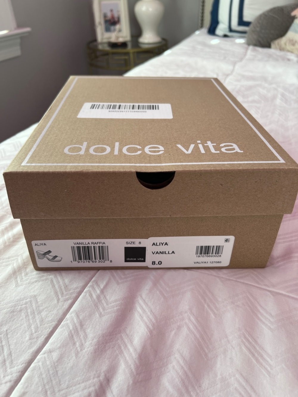 NWT-Dolce Vita Aliya Pearl Heels in Vanilla Raffia - Picture 7 of 8